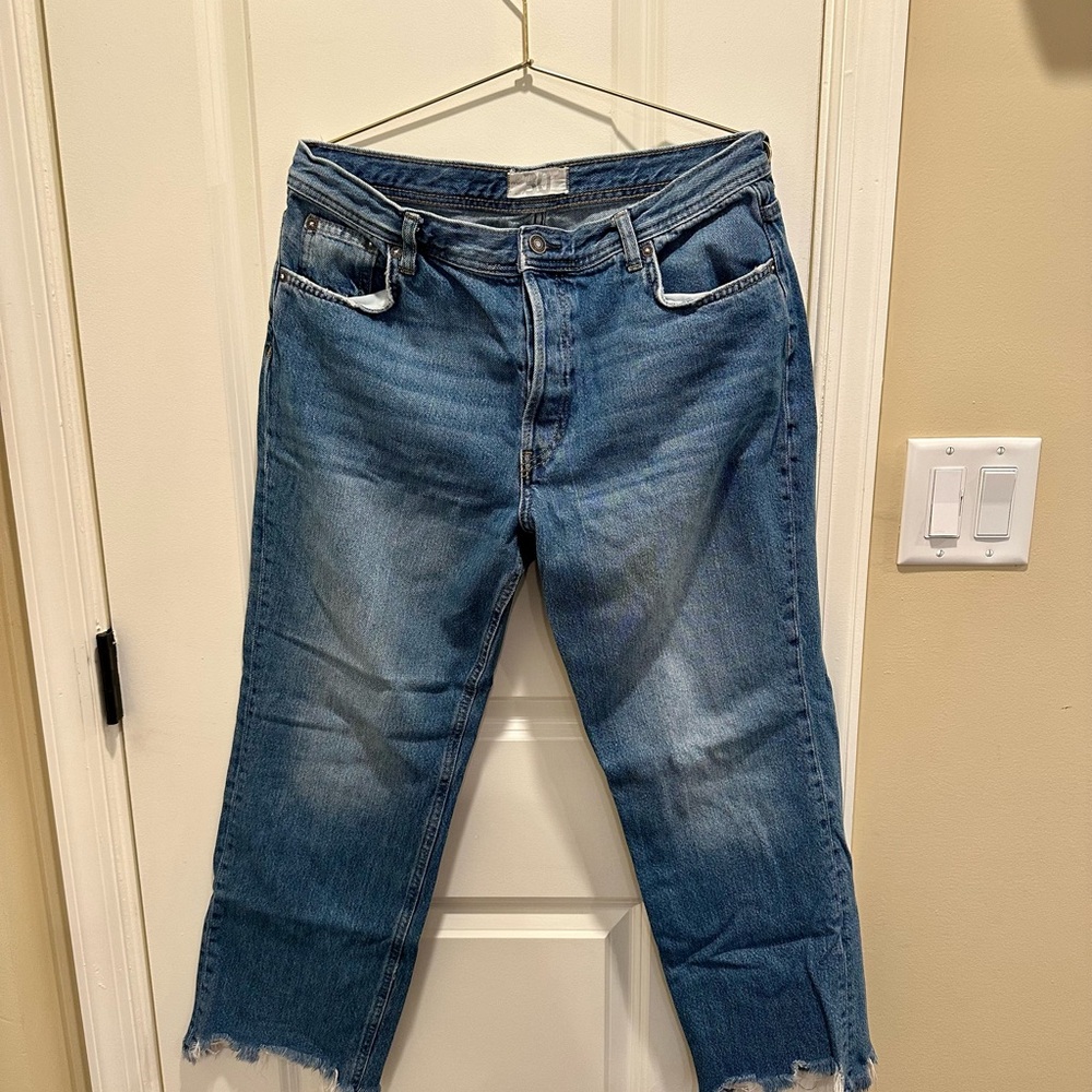 Free People Jeans 30 Fly Button Raw Hem